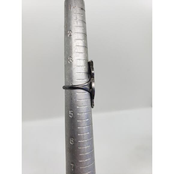 Vintage Southwestern Owl Inlay Ring Silver Turquoise MOP Shell Size 4 Native - Picture 9 of 12